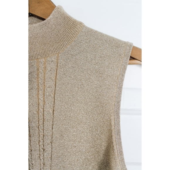 Vintage 1980's Gold Metallic Sleeveless Top - Picture 3 of 4
